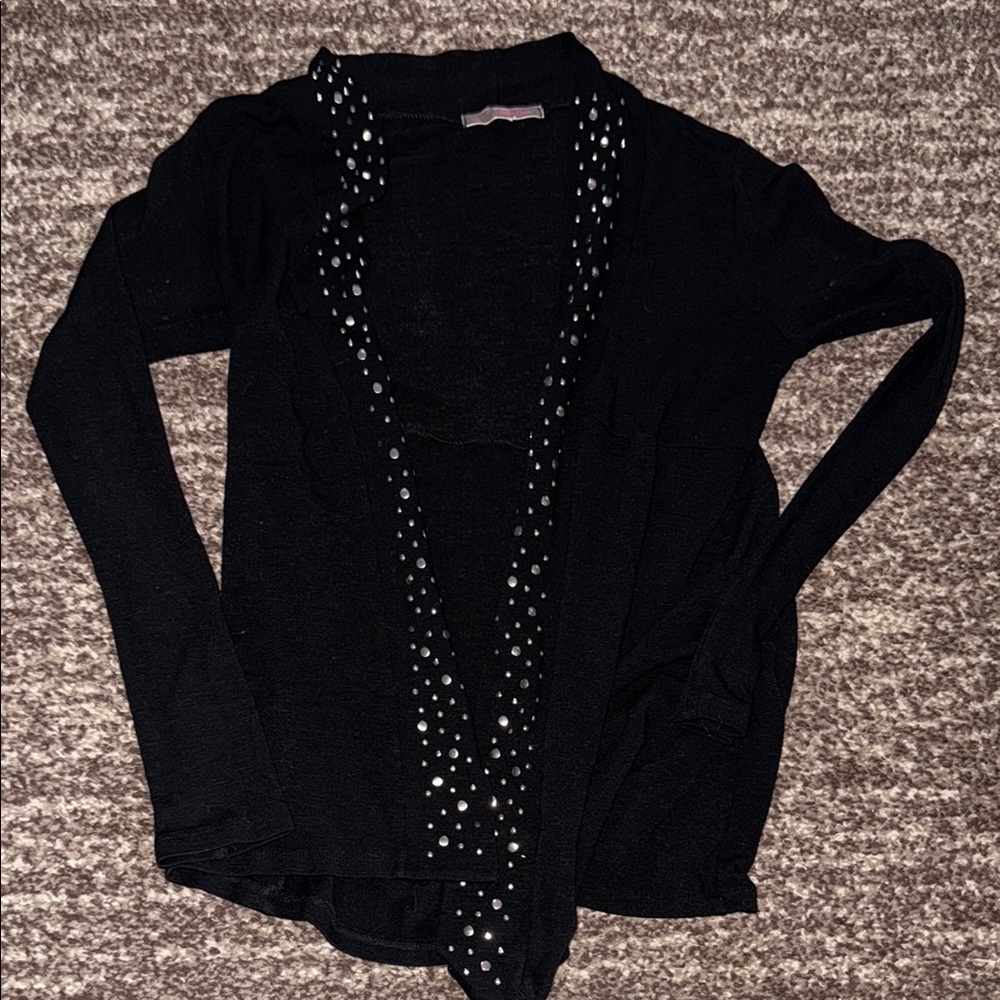 Black Cardigan with Silver Studs